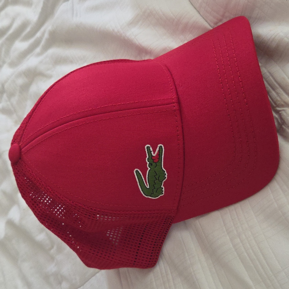 Lacoste Sport Red Cap with Green Crocodile